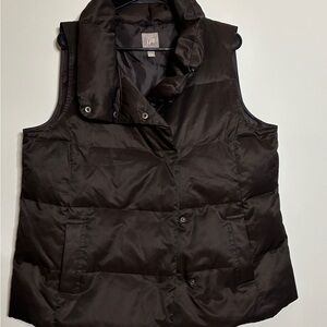 J. Jill Puffer Vest Chocolate Brown Size Large